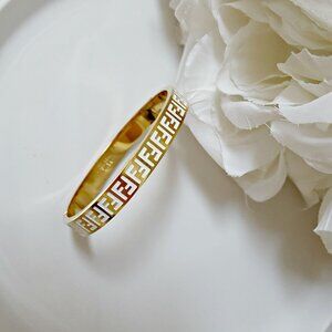 NEW! 18K PLATED Titanium Stainless LETTER BANGLE BRACELET